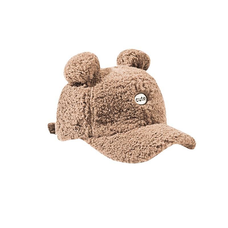 Japanese Cute Plush Bear Ears Lamb Wool Cap Children Internet Celebrity Versatile Student Cartoon Baseball Cap