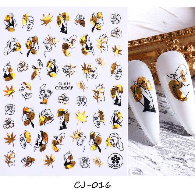 1pc 3D Nail Stickers Spring Summer Natural Flower Leaves Simulation Dried Flower Dragonfly Nail Applique Water Slides Decoration