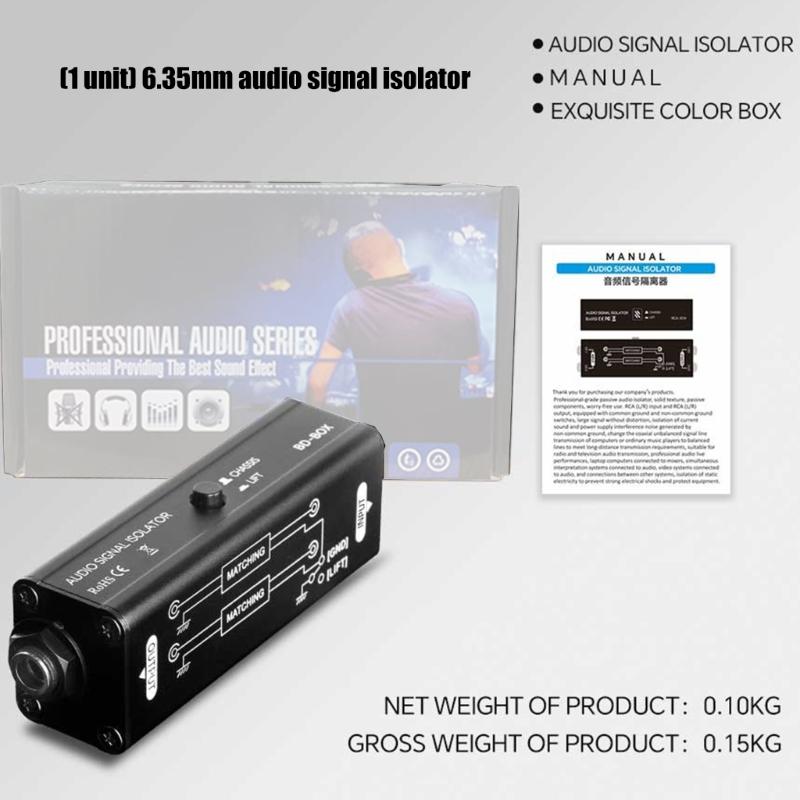 Professioneller 6,35mm Audio Massebrummel-Isolator Geräuschunterdrückung Mit Metallkonstruktion Für Live-Sound Und Studioeinsatz