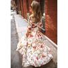 Fashion Loose Party Club Casual Dress Elegant Floral Chiffon Long Dress Women French Style Short Sleeve Summer Dress Robe 26661