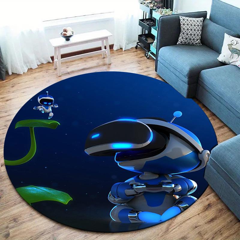 ASTRO BOT Round Area Rug,Carpet Rug for Living Room Bedroom Sofa Playroom Decor,Non-slip Floor Mat