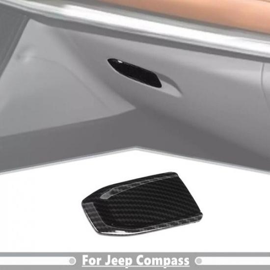 For -2025 Jeep Compass Carbon Interior Copilot Storage Box Switch Cover Trim