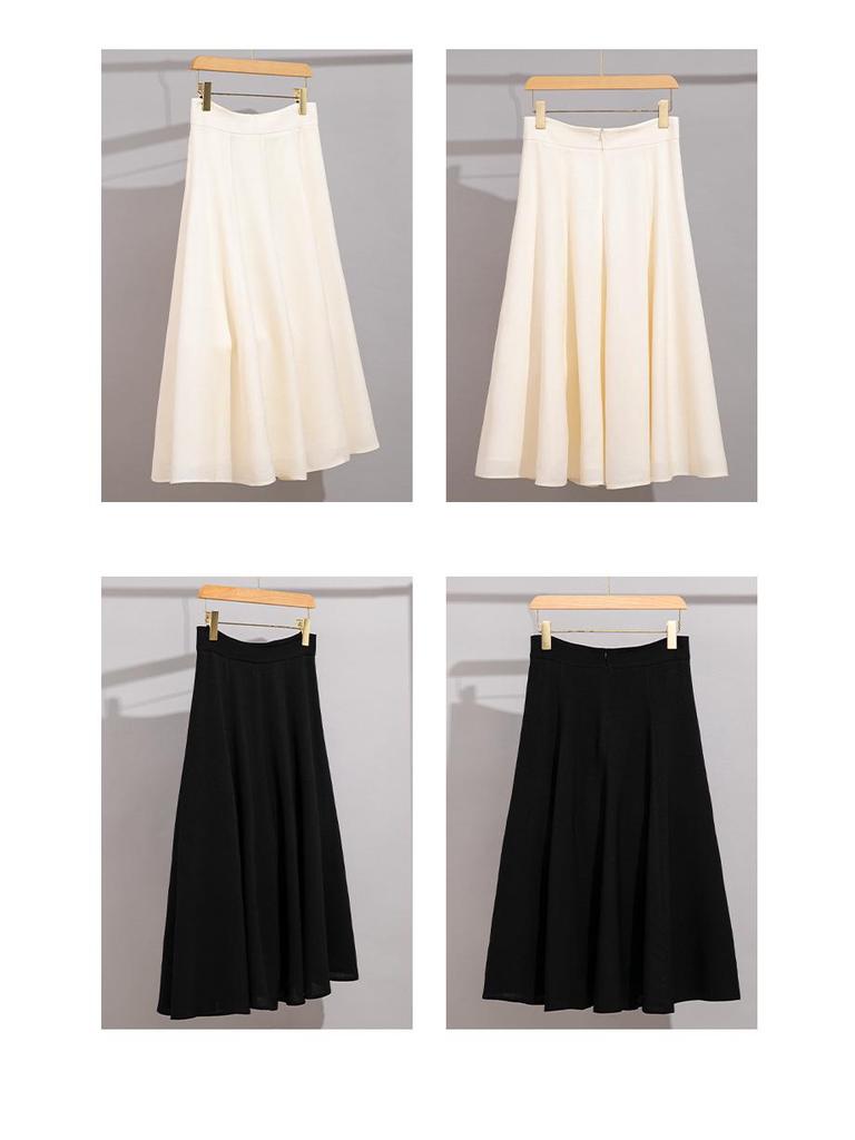 High-End Acetic Acid A-Line Drape Skirt - Women's Casual and Chic Spring/Autumn Umbrella Skirt