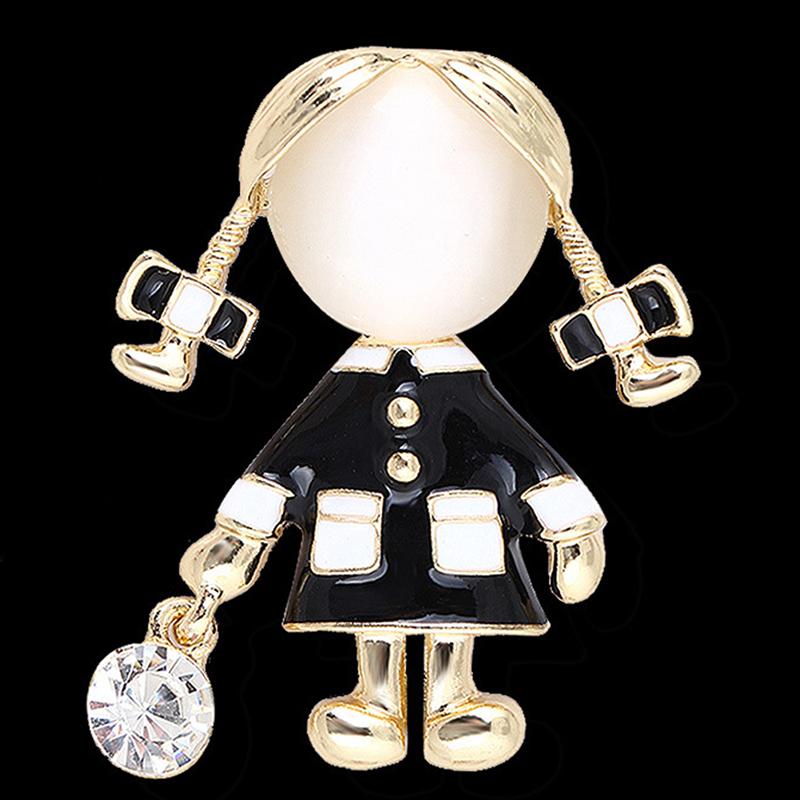 Cute Girls Brooches For Women Girls Enamel Loli Opal Jewelry