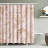 Modern White Floral Shower Curtain Waterproof Bathroom Decor Pink Gold Green Leaves Print Bathtub Coverings Home Decoration Idea