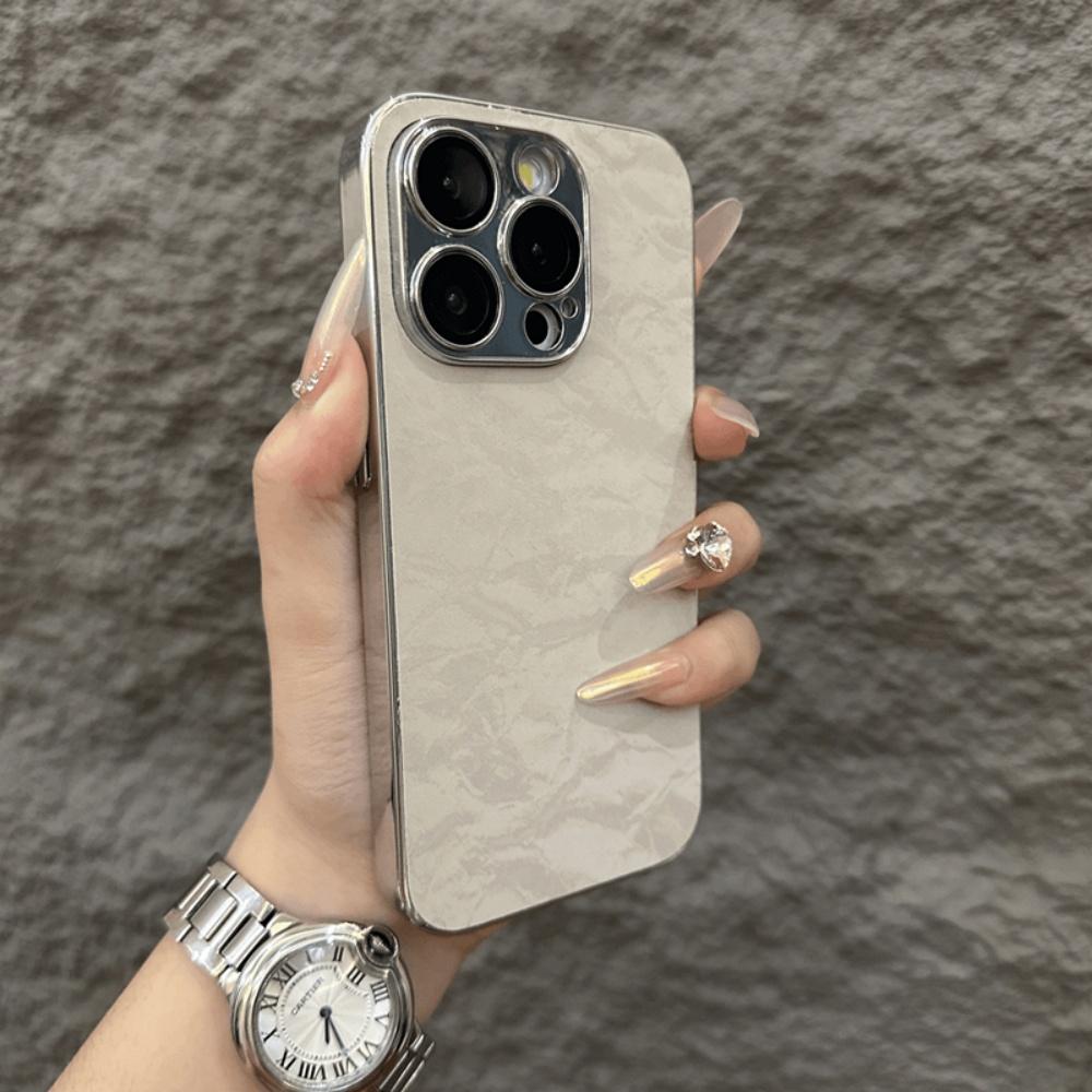 Luxury Aurora Snow Mountain Pattern Case For iPhone 17 Air 16 15 14 13 12 Pro Max 11 17Pro Plating Armor Camera Glass Capa Funda