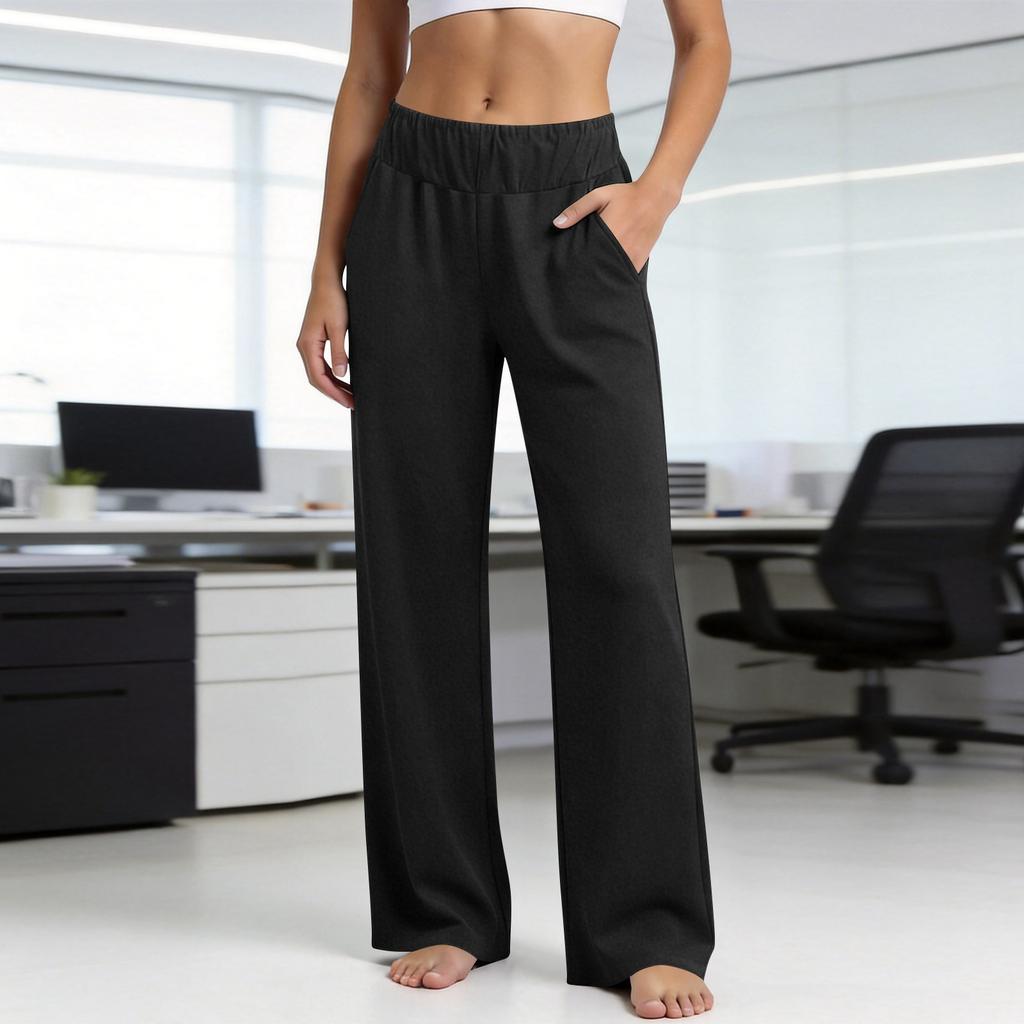 Pantaloni da Lavoro Elasticizzati Traspiranti da Donna con Tasche Pantaloni Casual Slim Fit per