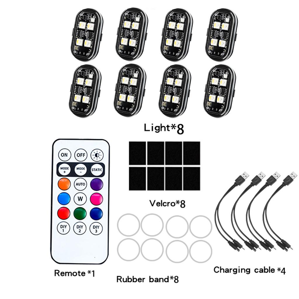 6/8x RGB Led Aircraft Boat Strobe Light Motorcycle Car LED Flash Position Wireless Light Auto Airplane Helicopter Warning Lights
