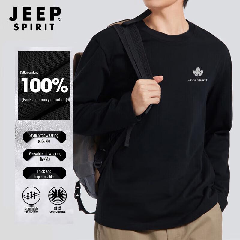 JEEP SPIRIT Men s Pure Cotton Long-Sleeve T-Shirt XL
