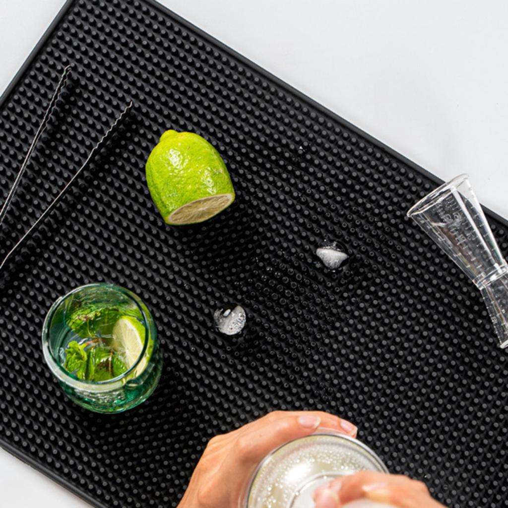 Durable Bar Mat PVC Coffee Coaster Anti-slip Cup Mat Waterproof Heat Resistant Drain Mats for Bar Cafe Barista Cocktail Bartender