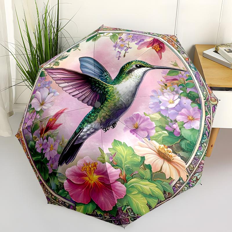Hummingbird Automatic Folding Umbrella Compact & Lightweight for Outdoor Adventures Daily Use Birthday Christmas Travel Umbrella Durable 8 Bone Design