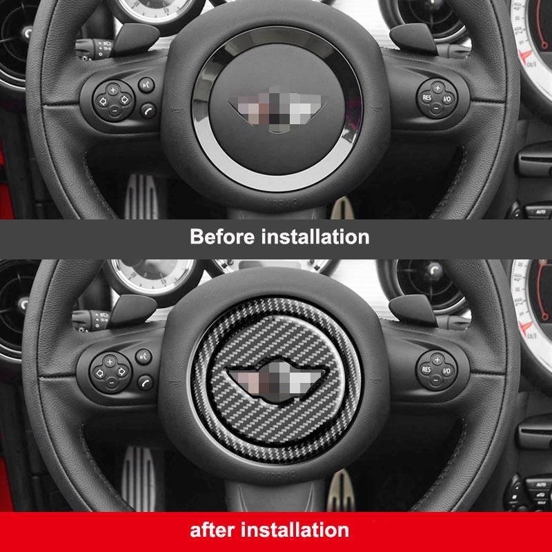 Carbon Fiber Patterned Car Steering Wheel Sticker Suitable For MINI F Series R Series Interior Accessories Tnrjc00