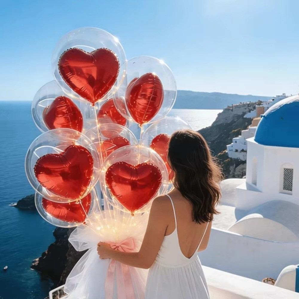 10pcs Transparent Bubble Balloon Set Birthday Wedding Valentine's Day Balloons  Gift