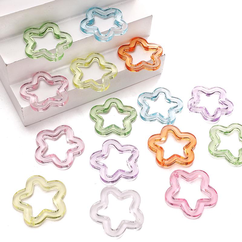 30mm 20pcs/bag Acrylic Transparent Five-Pointed Star Beads DIY Bracelet Necklace Earrings Jewelry Accessories
