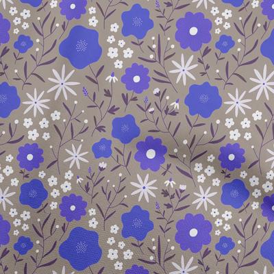 Cotton Flex Medium Blue Fabric Kids Floral Sewing Fabric By The Yard Printed Diy Clothing Sewing Supplies 40 Inch