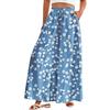 Women's Palazzo Pants Boho Floral Wide Leg Trousers Summer Beach High Waisted Flowy Pants With Pockets