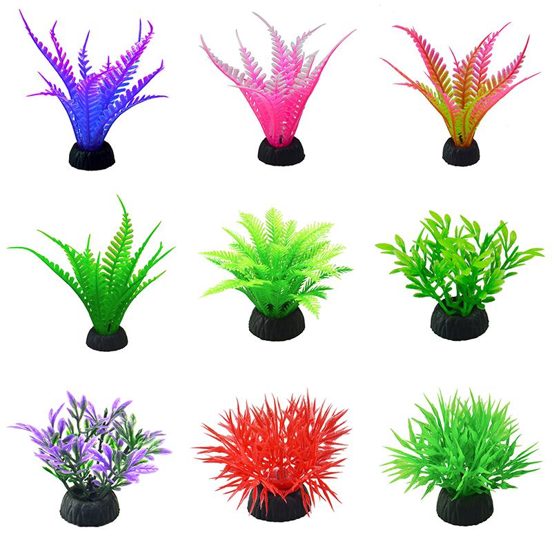 5Pcs Artificial Aquarium Decorative Pvc Aquatic Plants Simulation Water Weeds Ornament Fish Tank Grass Decoration Accessories