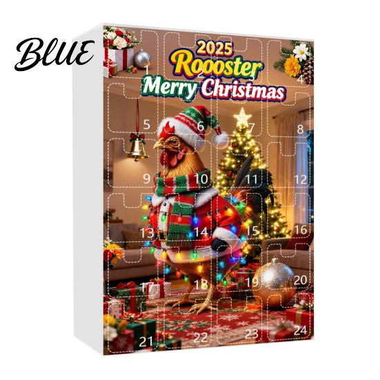 Children Christmas Calendar Windows Holiday Box Multifunctional 24-Day Countdown Chicken Advent with Easy-Open Decoration Family