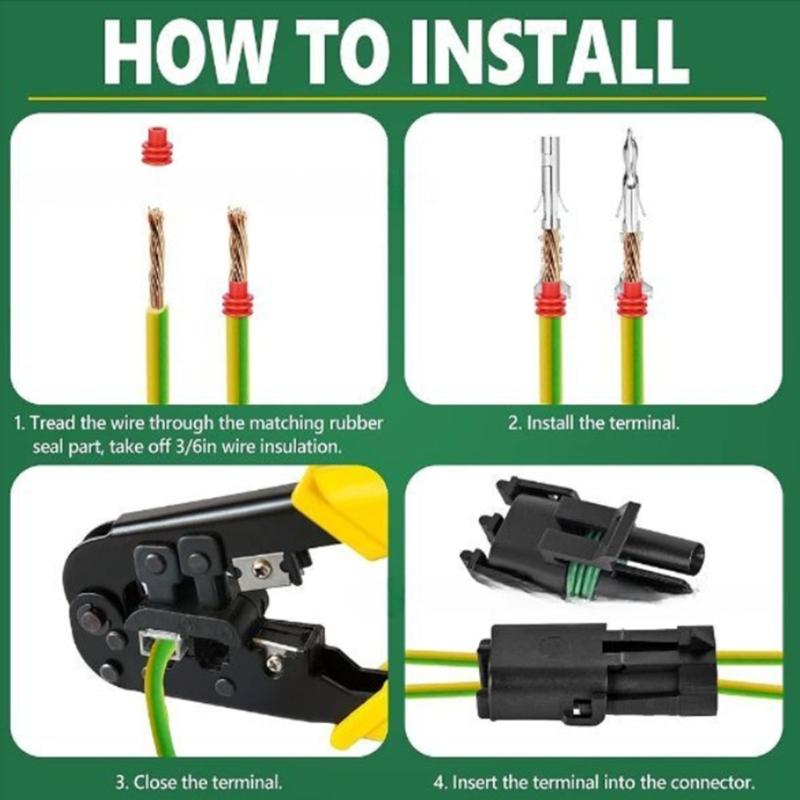 376Pcs Waterproof Car Electrical Wire Connector Terminals Plug Car Seal Socket Male Female Wiring Cable Socket