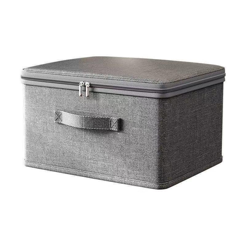 Lockable Cationic Storage Box with Lid - Large, Foldable Organizer for Home, Toys, Clothes