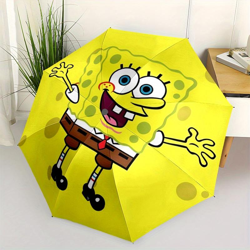 

1pc Happy SpongeBob Pattern Automatic Umbrella is Fashionable and Good-Looking, a Portable 3-Fold Umbrella, Suitable for Travel and Daily Use, a