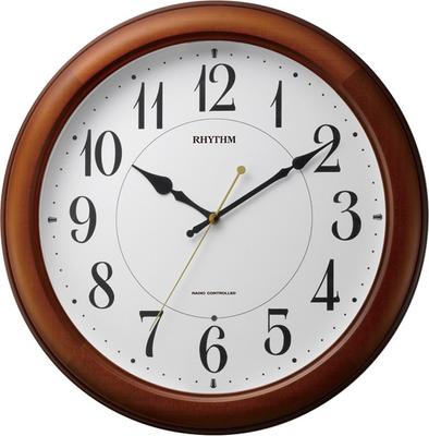 Wall Clock Radio Clock Analog Dark Light Automatic Lighting Wood Brown Pure Light M25 4MYA25SR06 Brown (Semi-Gloss Finish) 33.7x5.4cm