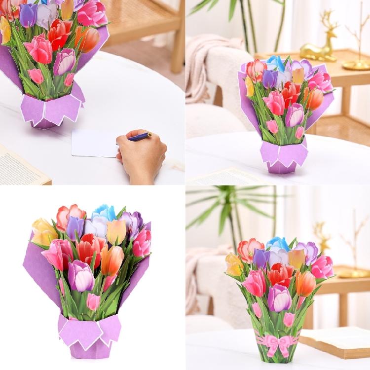 3D Flower Bouquets Popup Cards,Mother Day Greetings Cards Mother Day Gift Cards