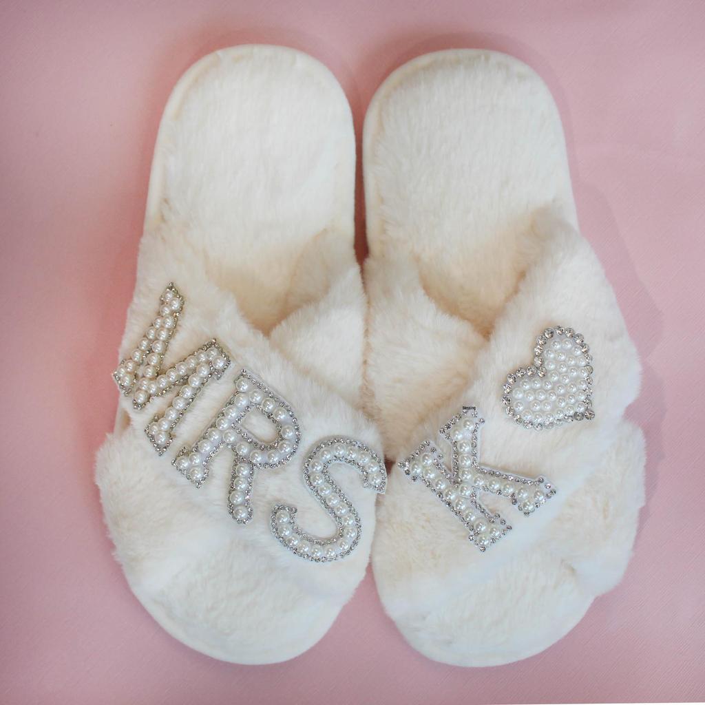 Women's Plush Velvet Furry Wedding Indoor Slippers