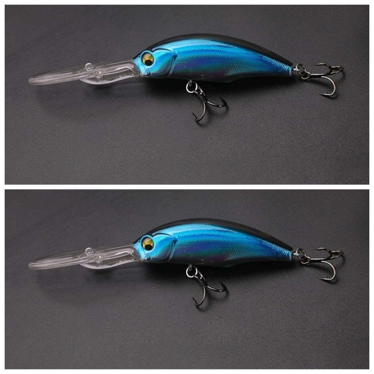 

2pcs Long Lip Suspending Minnow Lure Deep Diving Artificial Bait for Mandarin Fish Freshwater Fishing Tackle Accessory 75mm