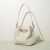 New lychee pattern bucket bag fashionable women's messenger bag women's solid color fashionable versatile leather shoulder armpit bag