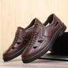 Foreign Trade Large Size 46 Size 47 Leather Sandals Men's Dad Shoes Cowhide Leather Soft Sole Summer Hollow Hole Shoes