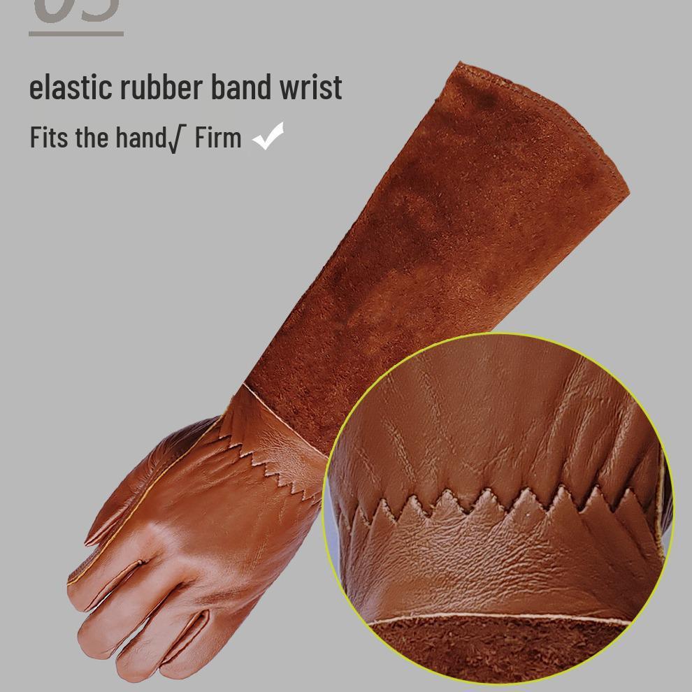 Cowhide Sheepskin Weld & Garden Gloves - Wear & Heat Resistant, Soft Leather Labor Protection