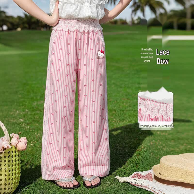 Hello Kitty Girls  Contrast Bow & Lace Trim Summer Set 150