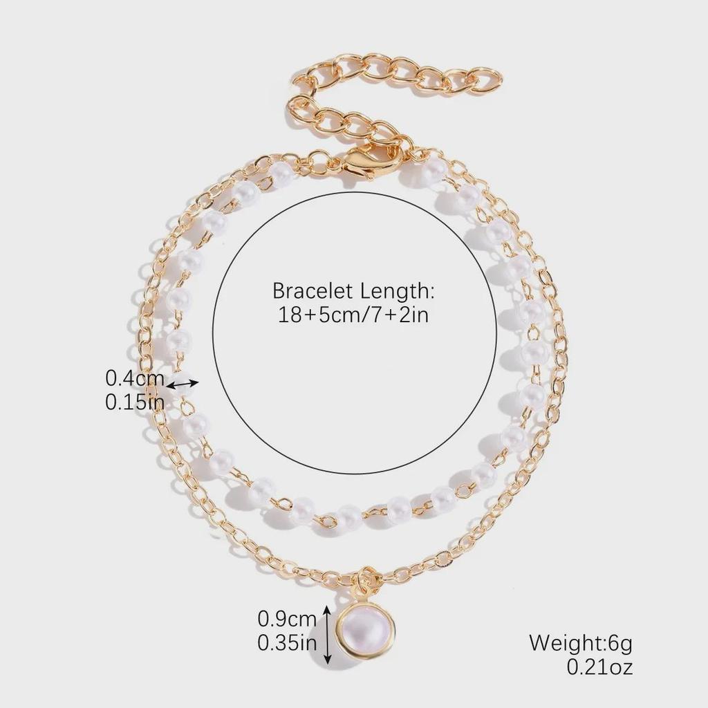 European & American Multi-Layer Baroque Pearl Bracelet Set - Retro Design for Mother's Day