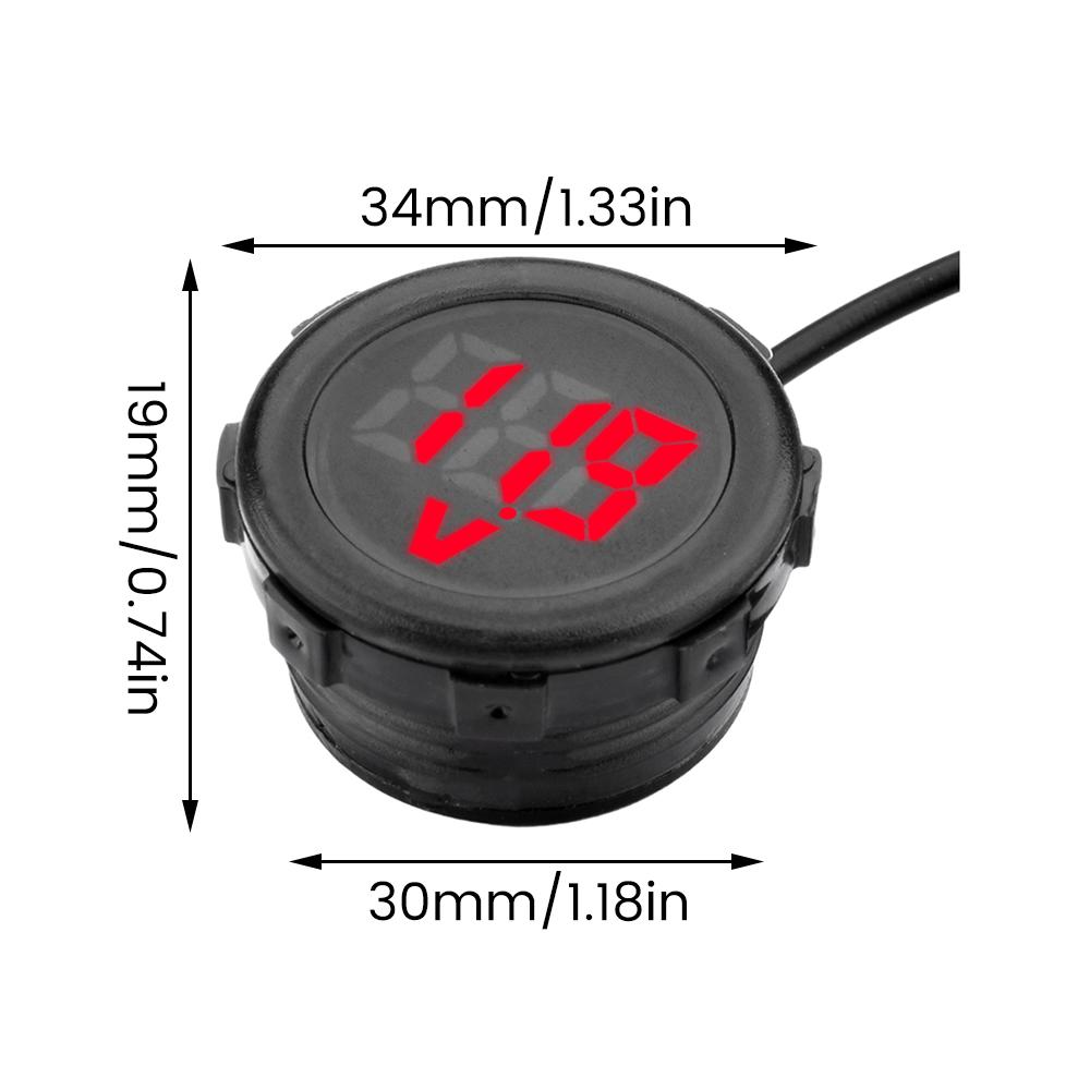 DC4-100V Waterproof Voltmeter Auto Voltage Test LED Digital Voltmeter Circular 2-wire Voltmeter Reverse Connection Protection