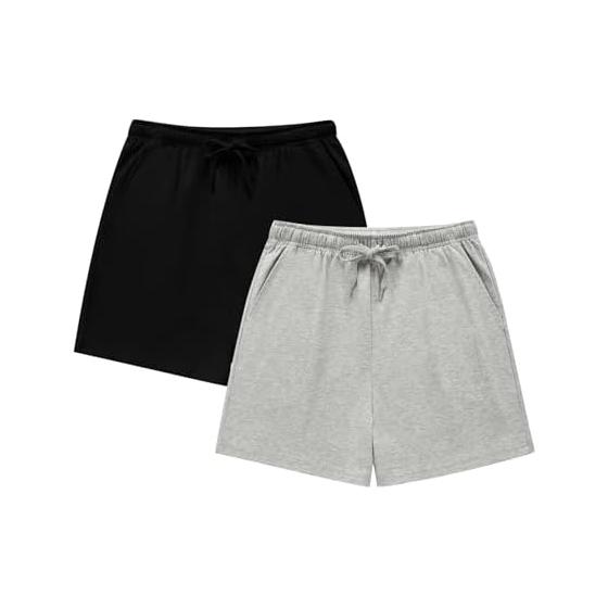 [HomyComy] Women s Room Pants, Room Wear, Set of 2, Pajama Pants, Cotton, Room Wear Bottoms, Shorts, Loungewear, Summer, Plain