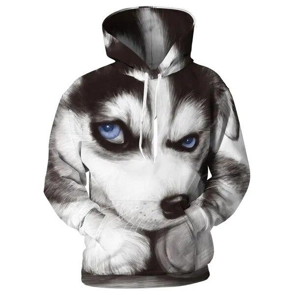 Весенне-осенняя мужская толстовка с капюшоном с волком для юниоров модная свободная уличная одежда с 3D принтом волка 2022 уличная толстовка в стиле хип-хоп с забавными животными XXXXXL 2498₽