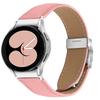 Watch Strap for Samsung Galaxy Watch7/6/6 Classic/5 Pro/5/4 Classic/4/FE Litchi Texture Leather Band with Silver Buckle