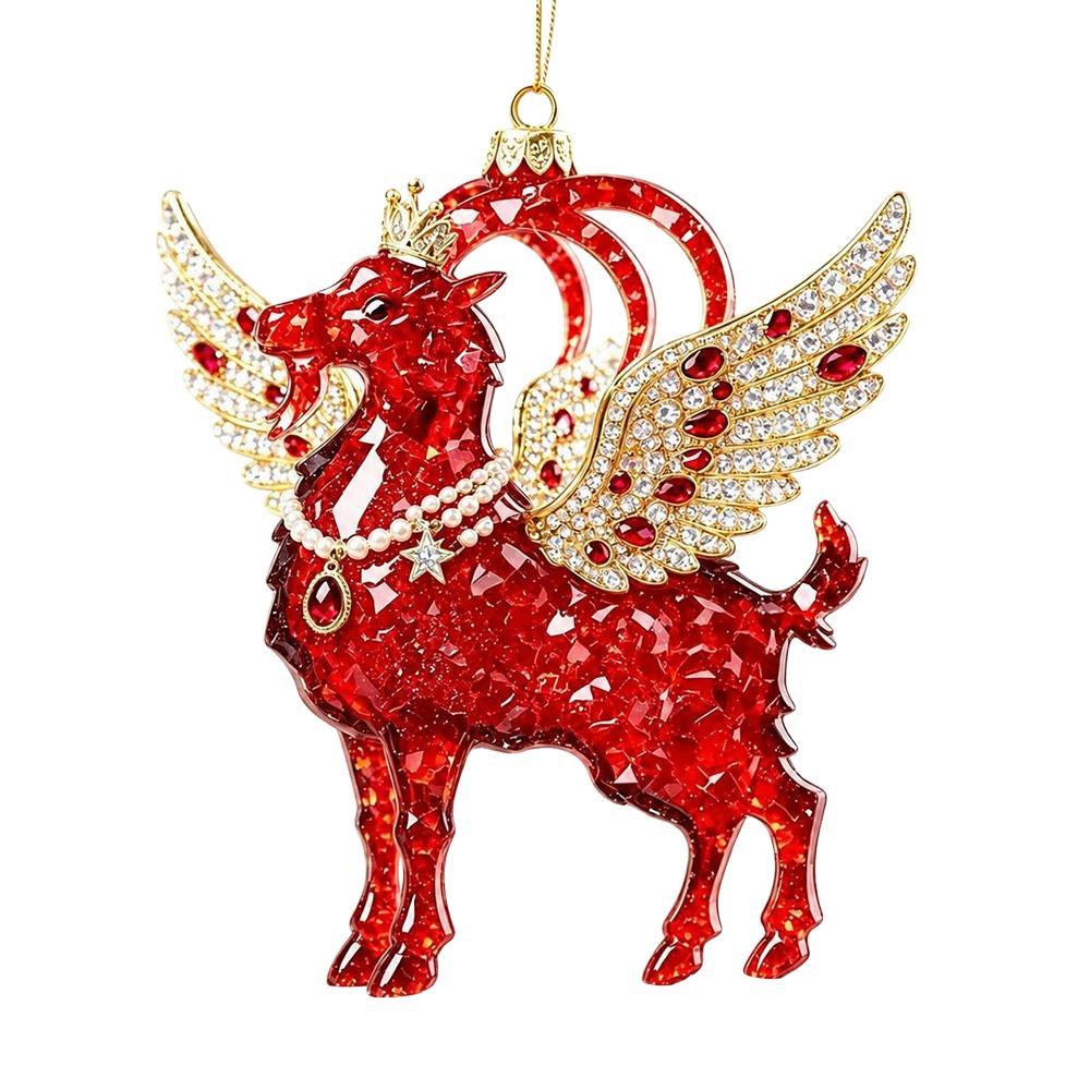 Shining Goat Hanging Ornament Set 2D Flat Christmas Tree Ornament New Goat Pendant Bag Charms
