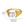 Design sense Double layer micro zircon pearl ring Flower personality lucky opening ring