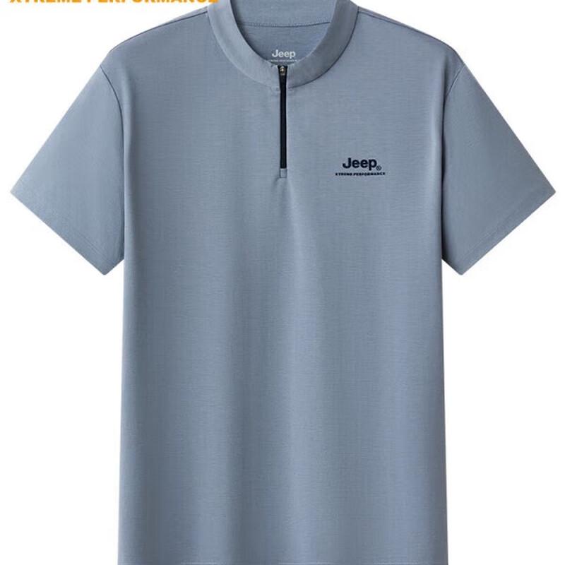 

Jeep Men s Half-Zip Stand Collar Short Sleeve T-Shirt 4XL