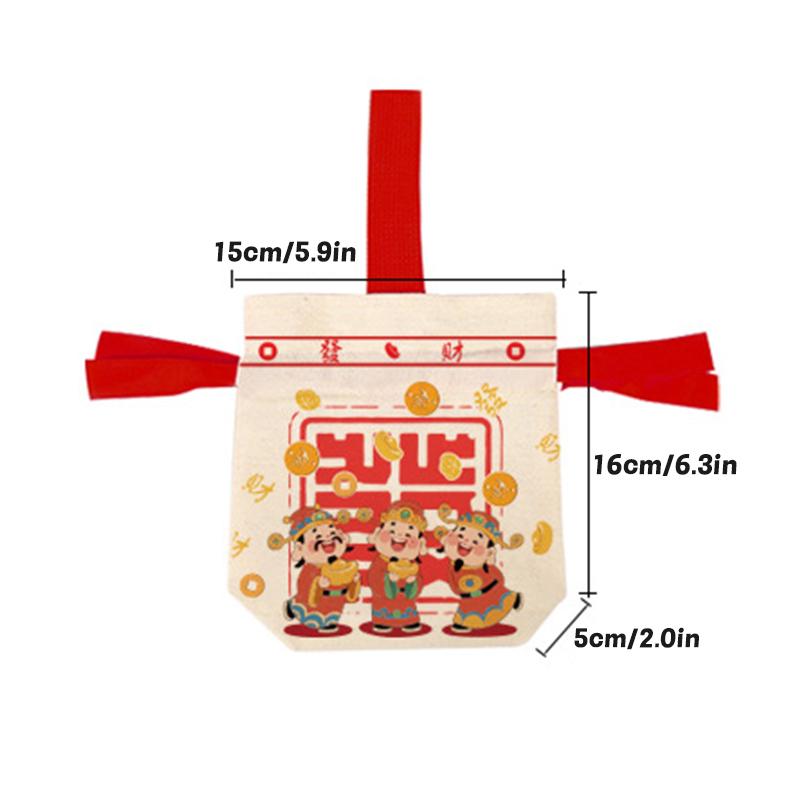 Jahr des Pferdes Kordelzug Cartoon Beutel Taschen Kleine Süßigkeiten Geschenktüte Navidad Party Gastgeschenk Snack Verpackungsbeutel 2026 Jahr