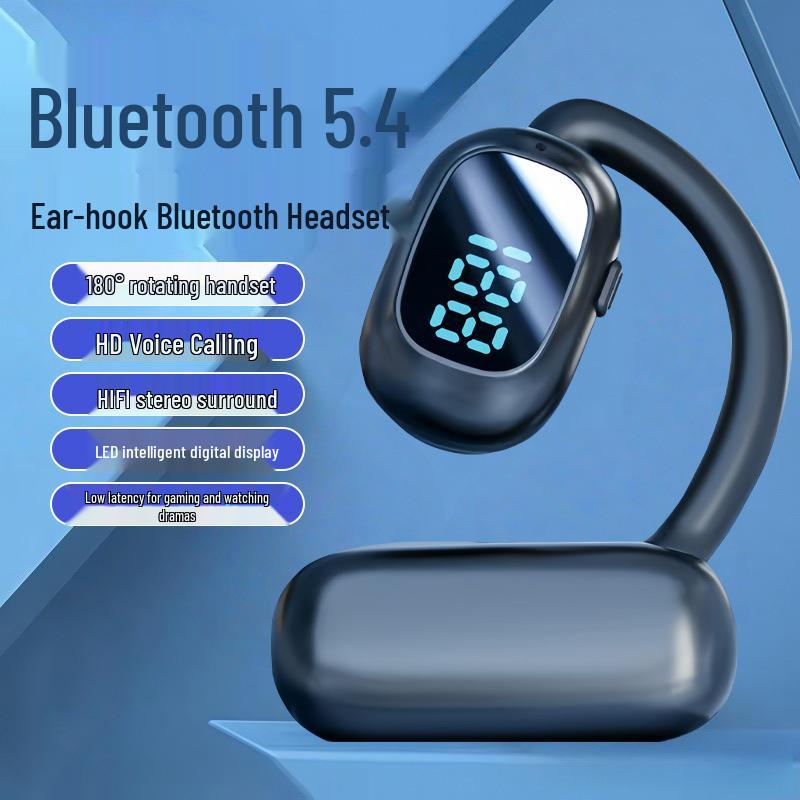 D31 Rotatable Wireless Bluetooth Earbuds with Clip-on Design and Digital Display
