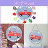 Delightful Blue Wooden Christmas Car Door Hanger With Changeable Decorations