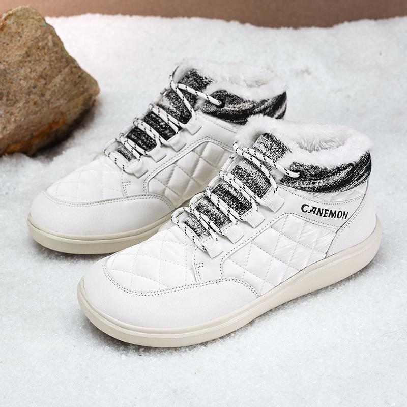 

TUINANLE Winter Thick Bottom Plush Fur Snow shoes Warm Cotton Shoes Women s Casual Lace Up Keep Warm sneakers 42 белый