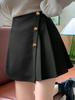 Plus Size Women's Asymmetrical Button Design Skirt - Casual, Versatile, Fashionable