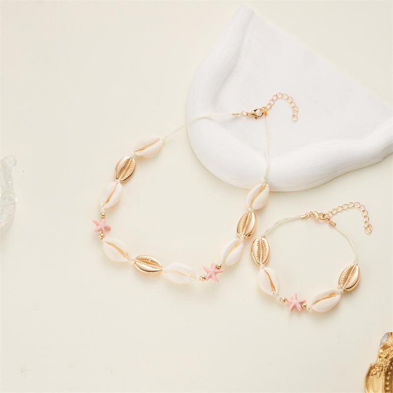 Collier de Coquillages avec Pendentif Étoile de Mer pour la Mode d'Été à la Plage