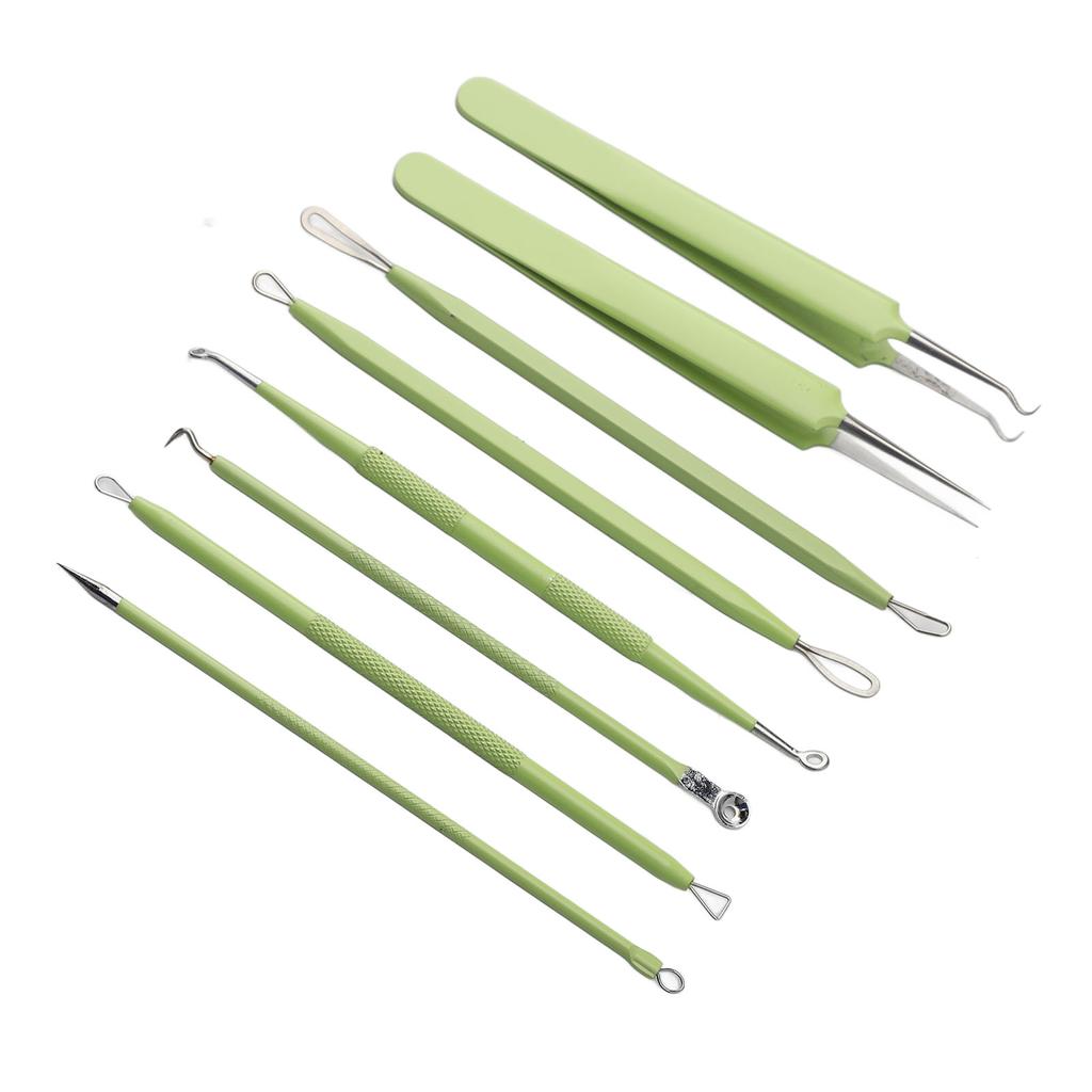 Sada jehel na odstraňování pupínků z nerezové oceli s ostrým hrotem, nástroj na odstraňování černých teček pro péči o pleť