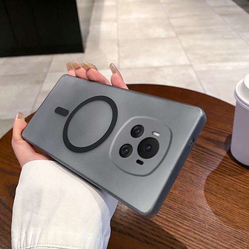 

For Honor Magic6 5G Case Compatible with MagSafe Precise Cutouts Matte PC Phone Cover Transparent Black