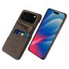 For iPhone 17 Pro Max Case Cloth+Hard PC Phone Cover with Dual Card Slots
